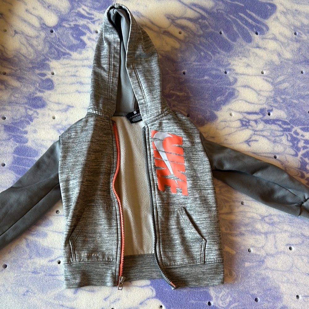 Nike Gray and Orange‎ Zip-Up Hoodie Kid’s size 3T